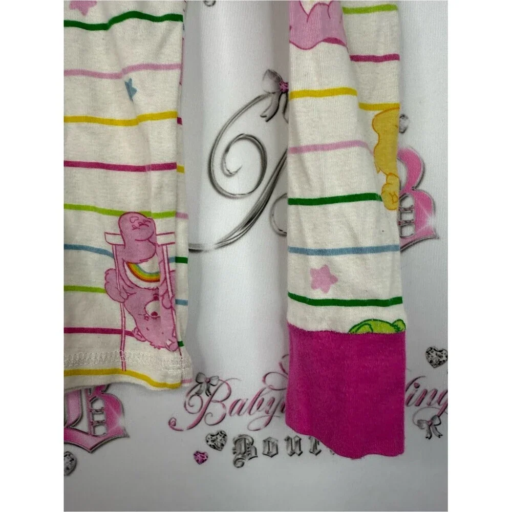 Care Bears Cream Striped Pajama Set with Pink Trim